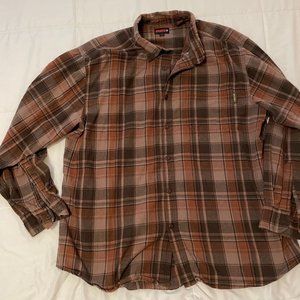 Wolverine Long Sleeve Plaid Flannel Button Down, Size 2XL